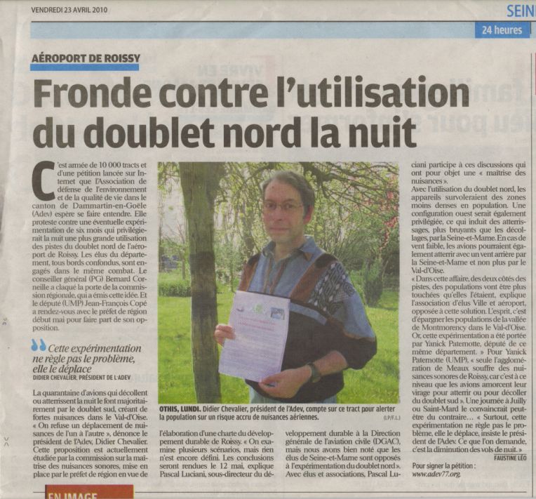 Le Parisien 23 avril 2010