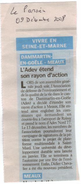 Le Parisien 09 décembre 2008